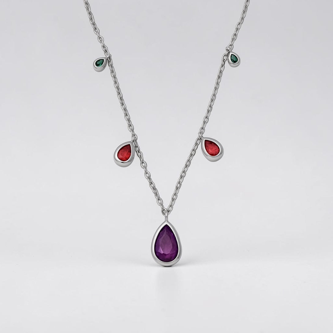 Fusion Colourful Drop Pendant Necklace