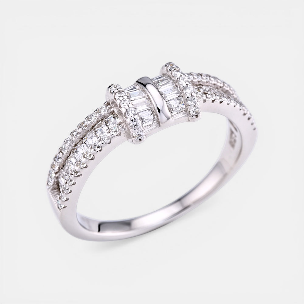 Baguette Zirconia Statement Ring