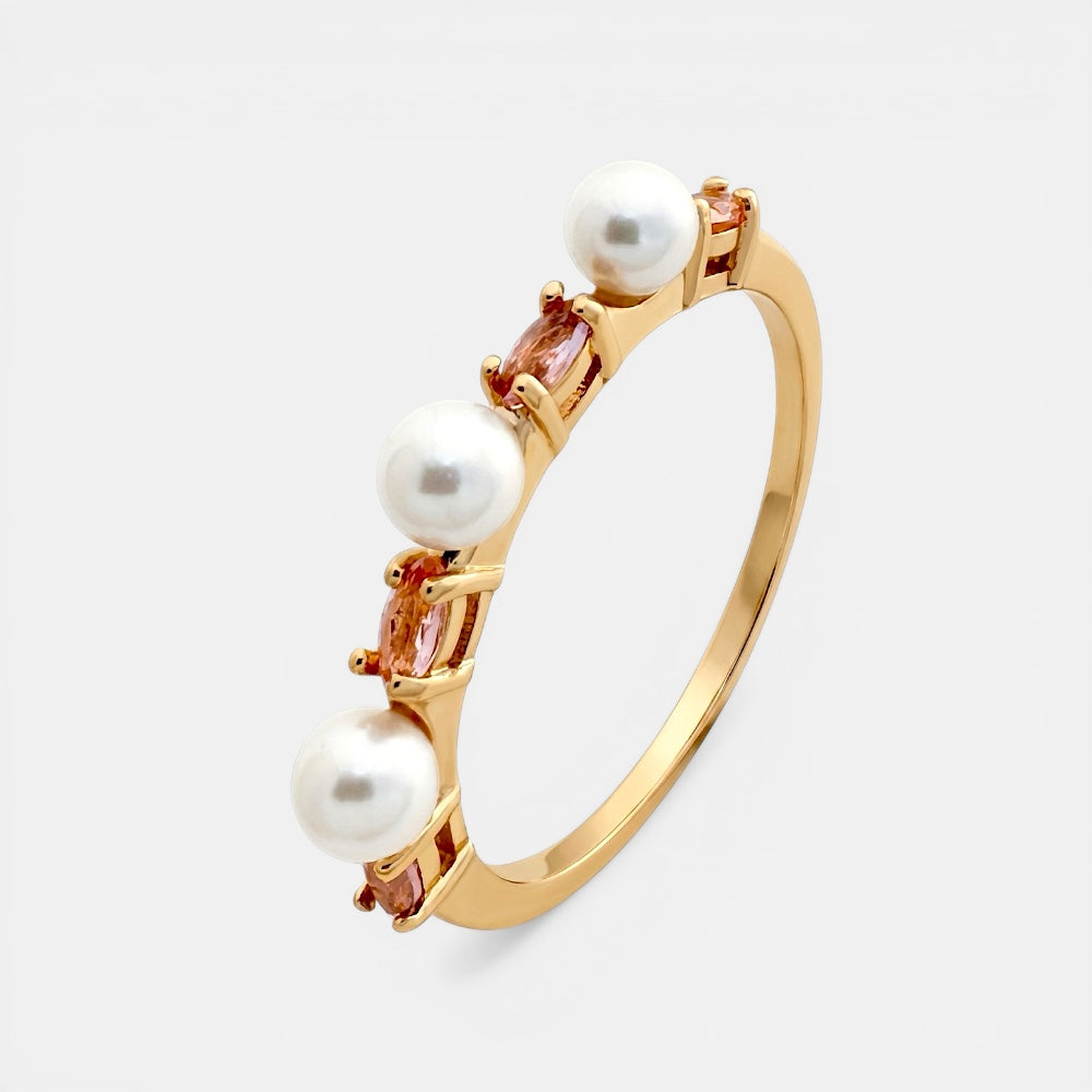 Crystal & Synthetic Pearl Ring