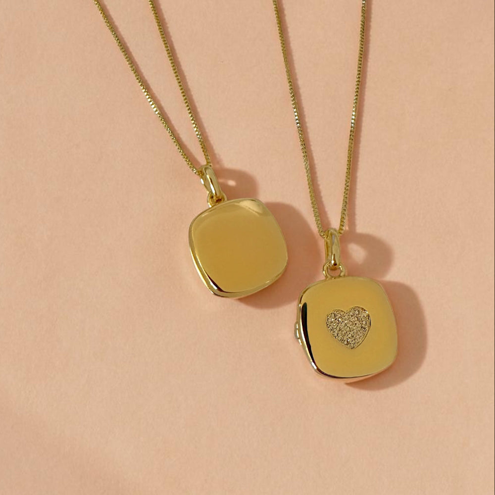 Square Cubic Zirconia Scapular Necklace [Villa Valentina]