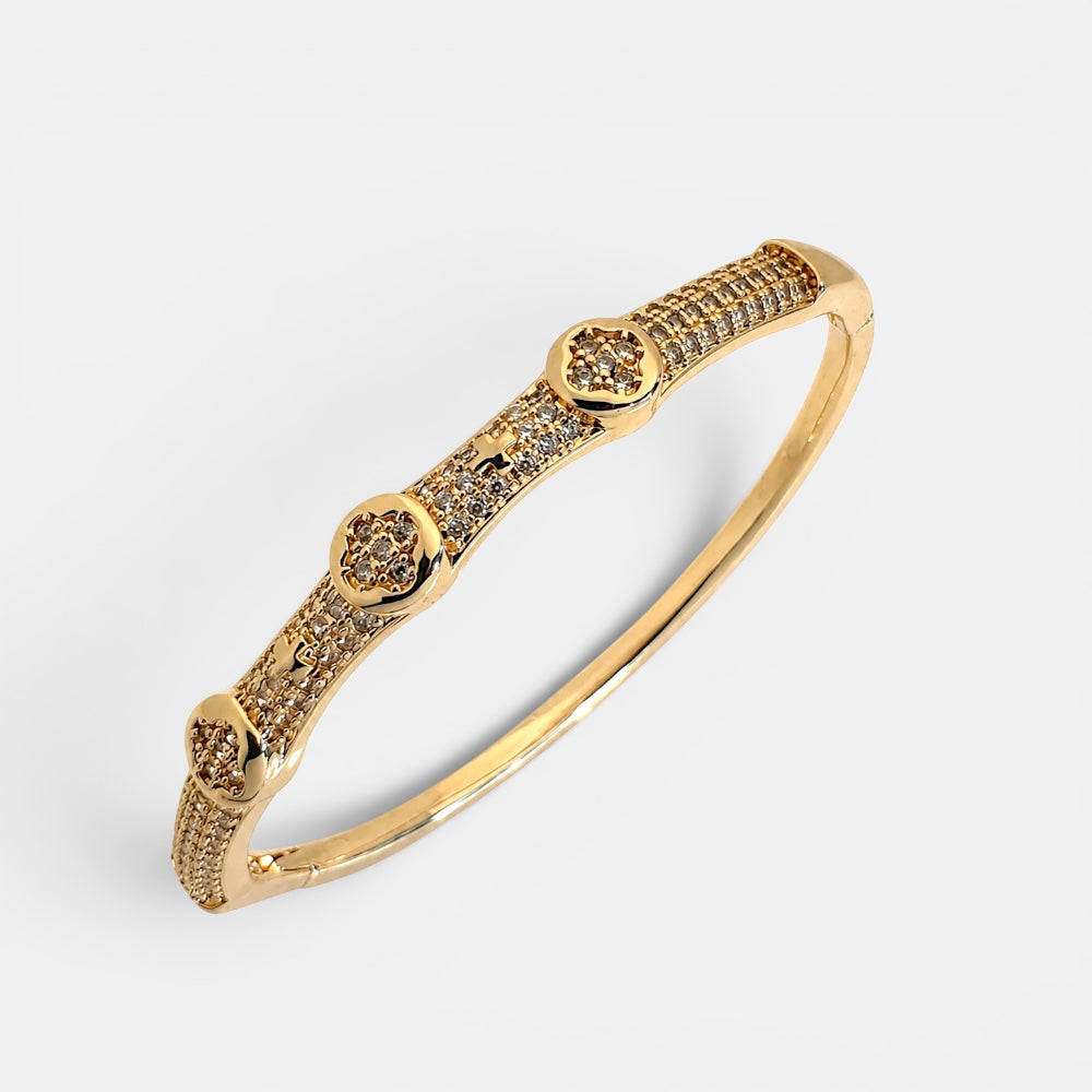 Gold Plated Triple Point Bangle [Villa Valentina]