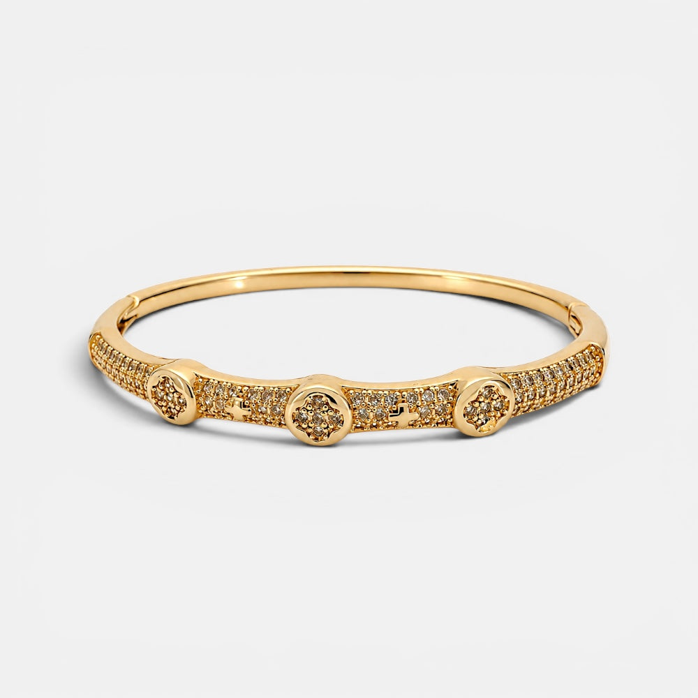 Gold Plated Triple Point Bangle [Villa Valentina]