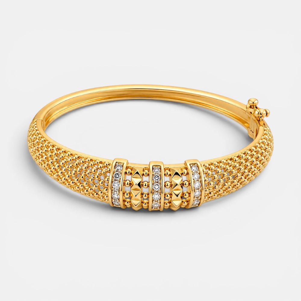 Gold Plated Marquise Zirconia Bangle [Villa Valentina]