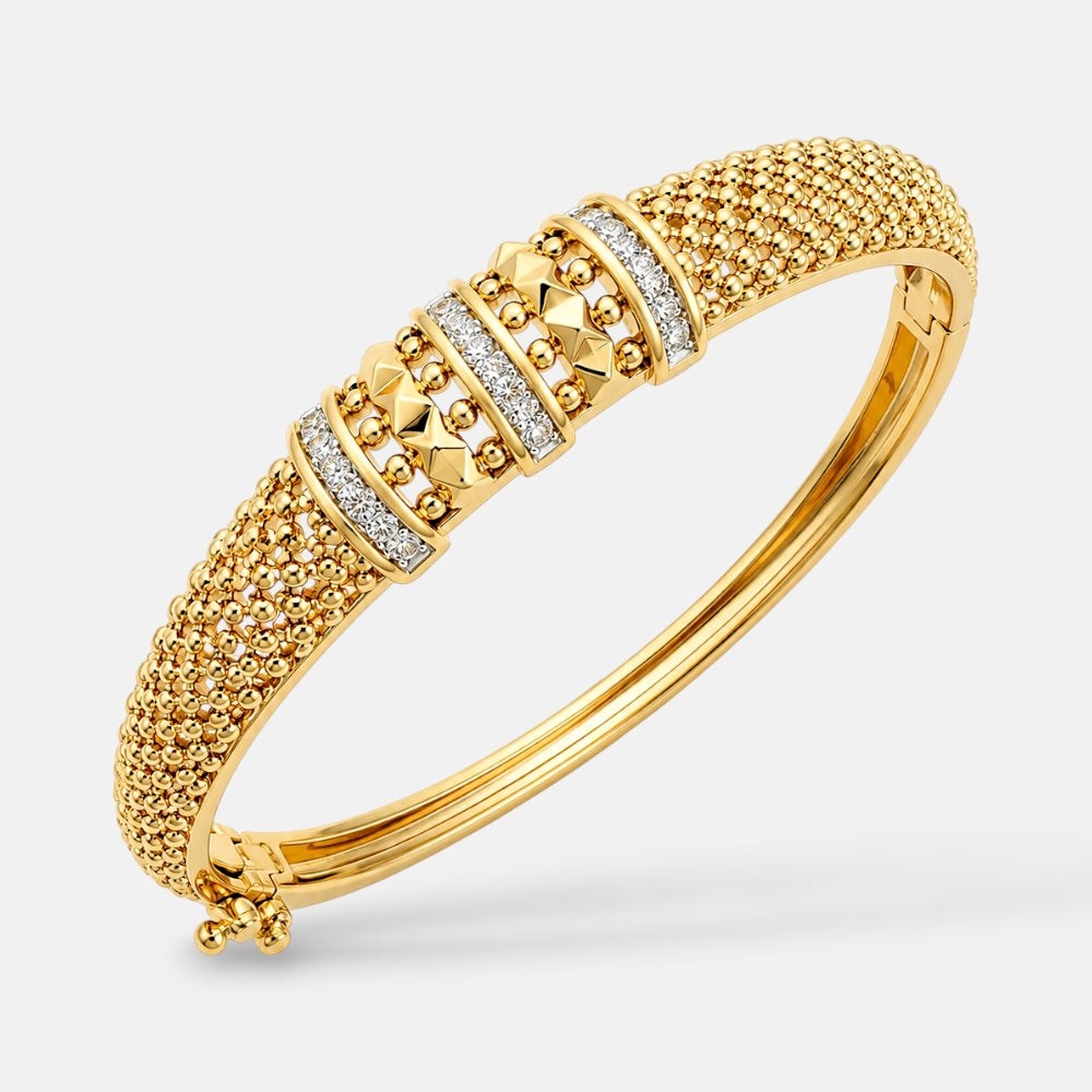 Gold Plated Marquise Zirconia Bangle [Villa Valentina]