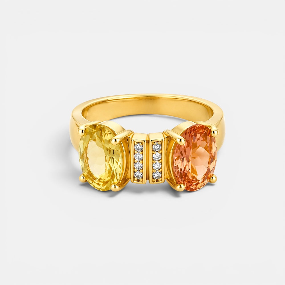 Gold Plated Multicolour Zirconia Ring [Villa Valentina]