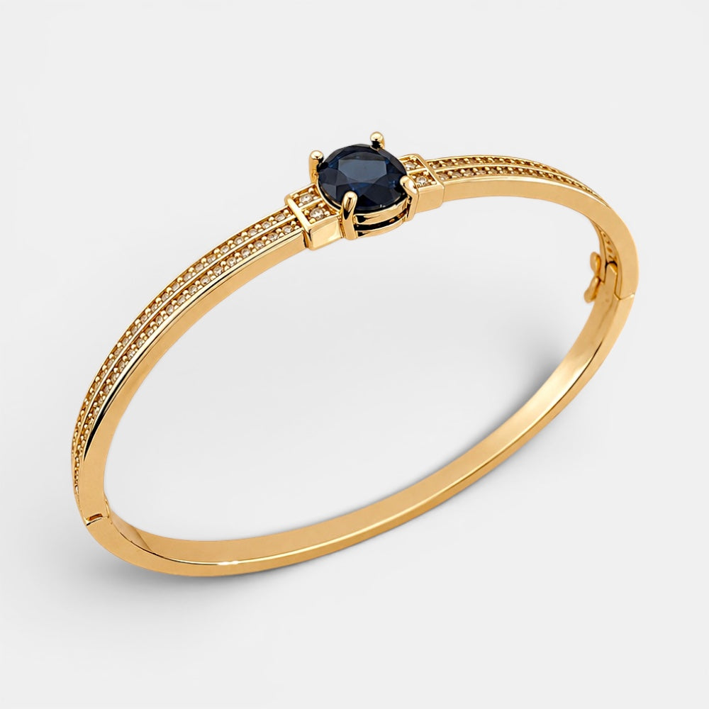 Gold Plated Sapphire Zirconia Bangle [Villa Valentina]