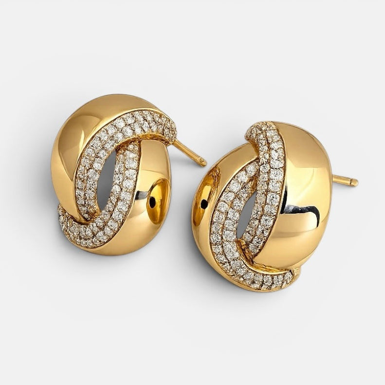 Gold Plated Zirconia earrings [Villa Valentina]