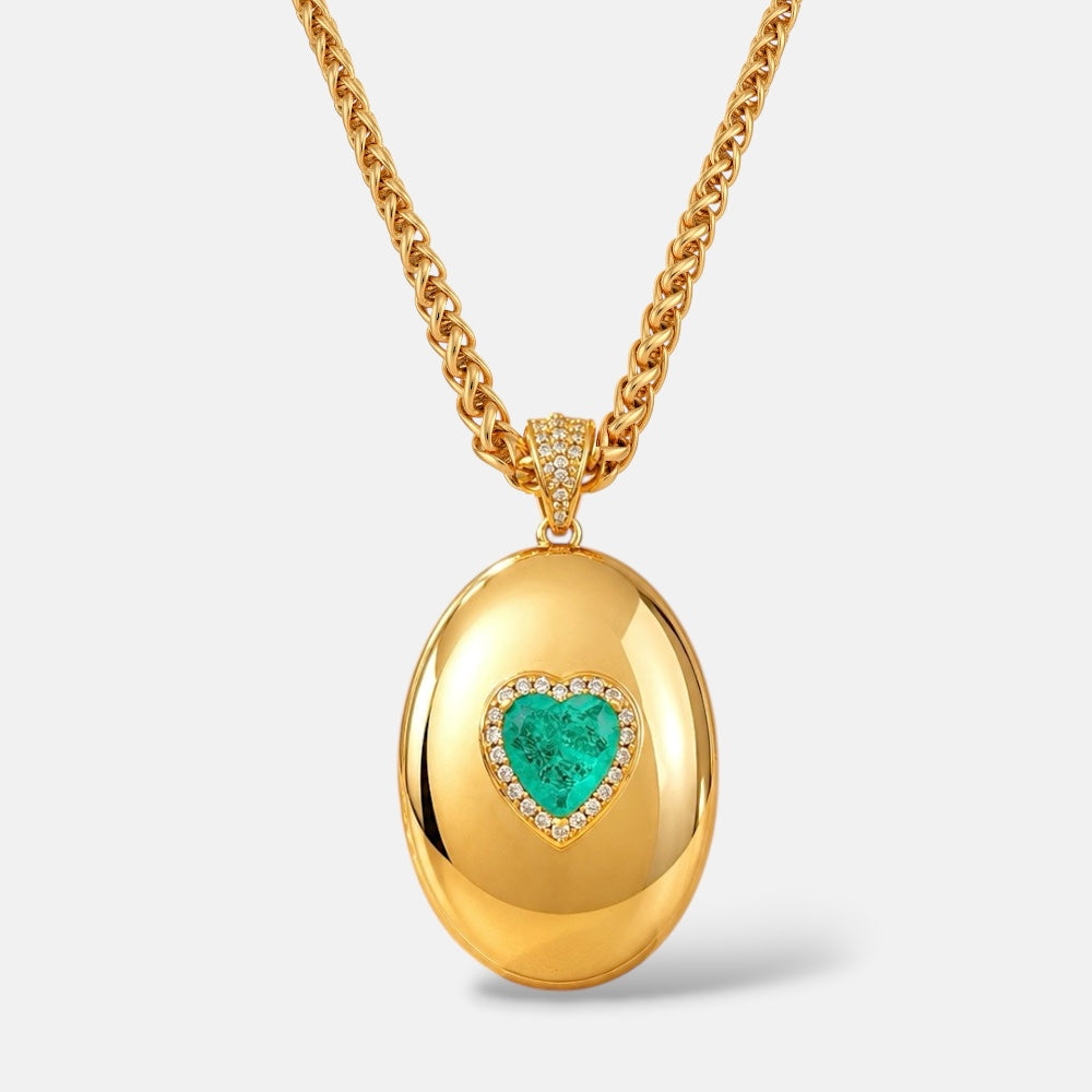 Oval Tourmaline Escapulary Necklace [Villa Valentina]