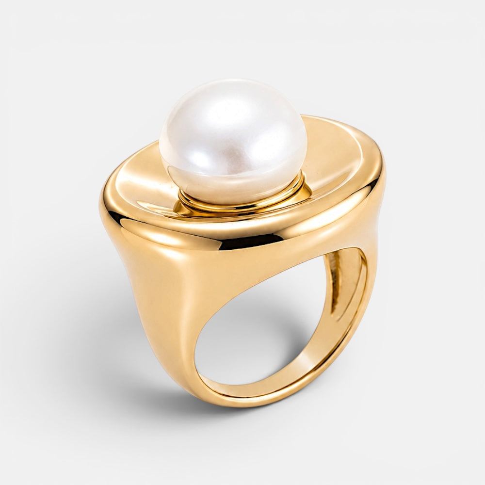Elegant Round Pearl Ring [Villa Valentina]