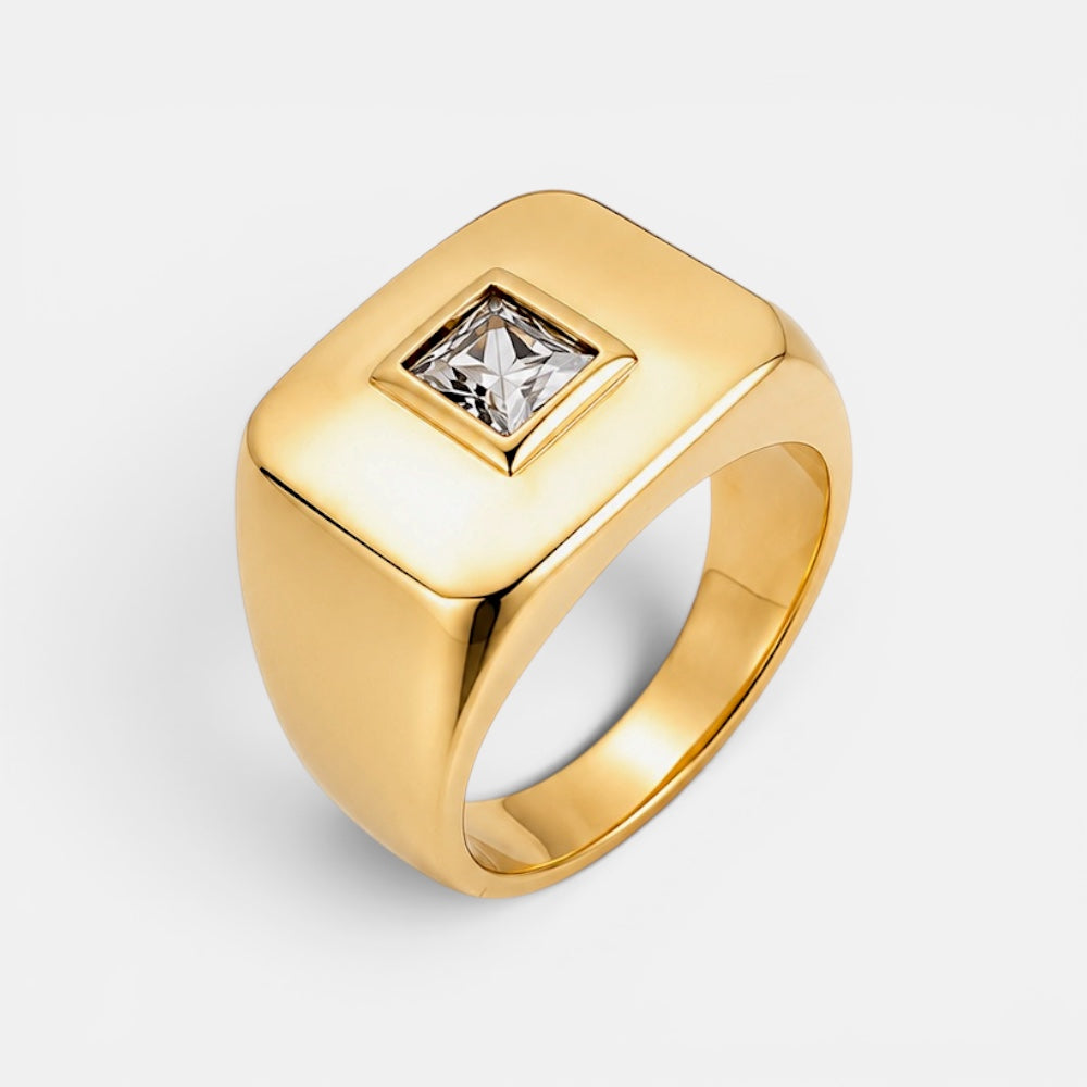 Square Cubic Zirconia Ring [Villa Valentina]