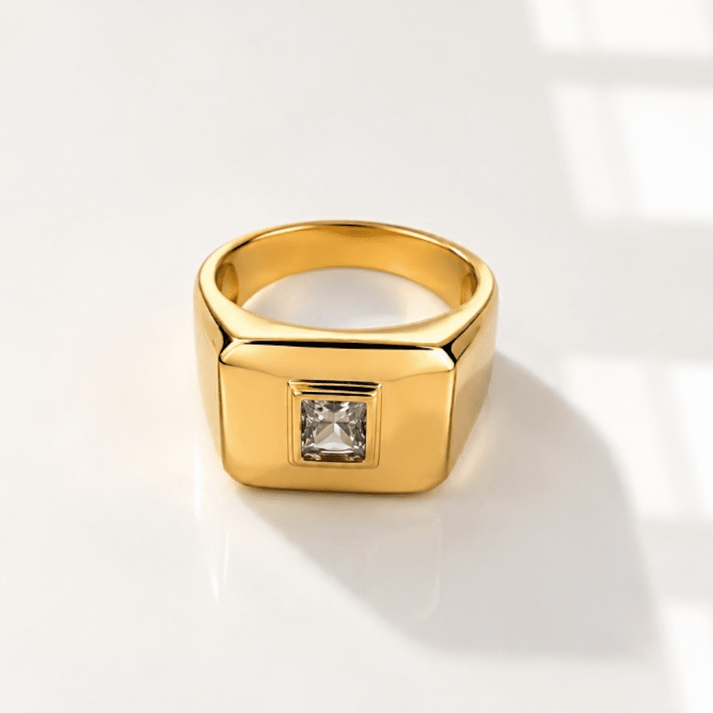 Square Cubic Zirconia Ring [Villa Valentina]