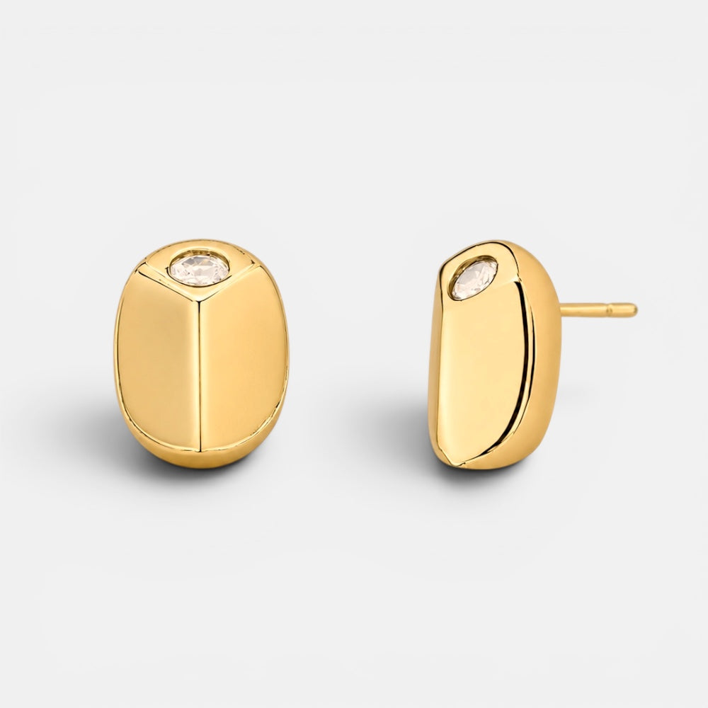 Rectangle Cubic Zirconia Stud Earrings [Villa Valentina]