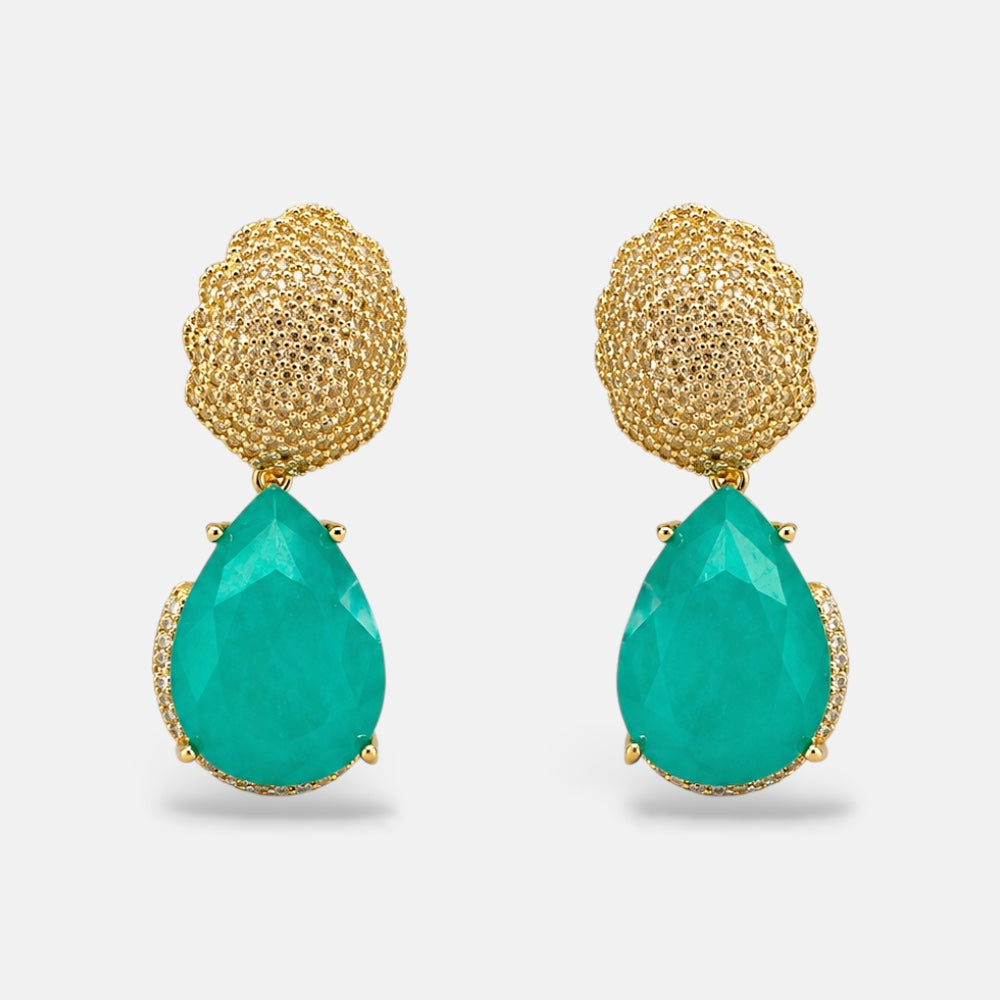 Tourmaline & Zirconia Earrings [Villa Valentina]