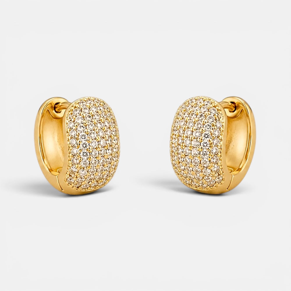 Huggie zirconia earrings [Villa Valentina]