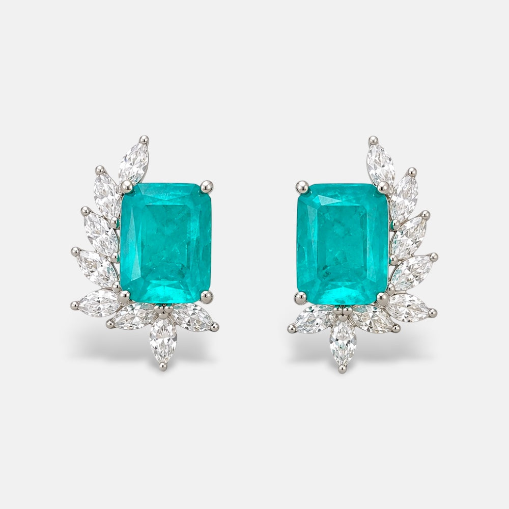 Tourmaline Zirconia Stud Earrings [Villa Valentina]