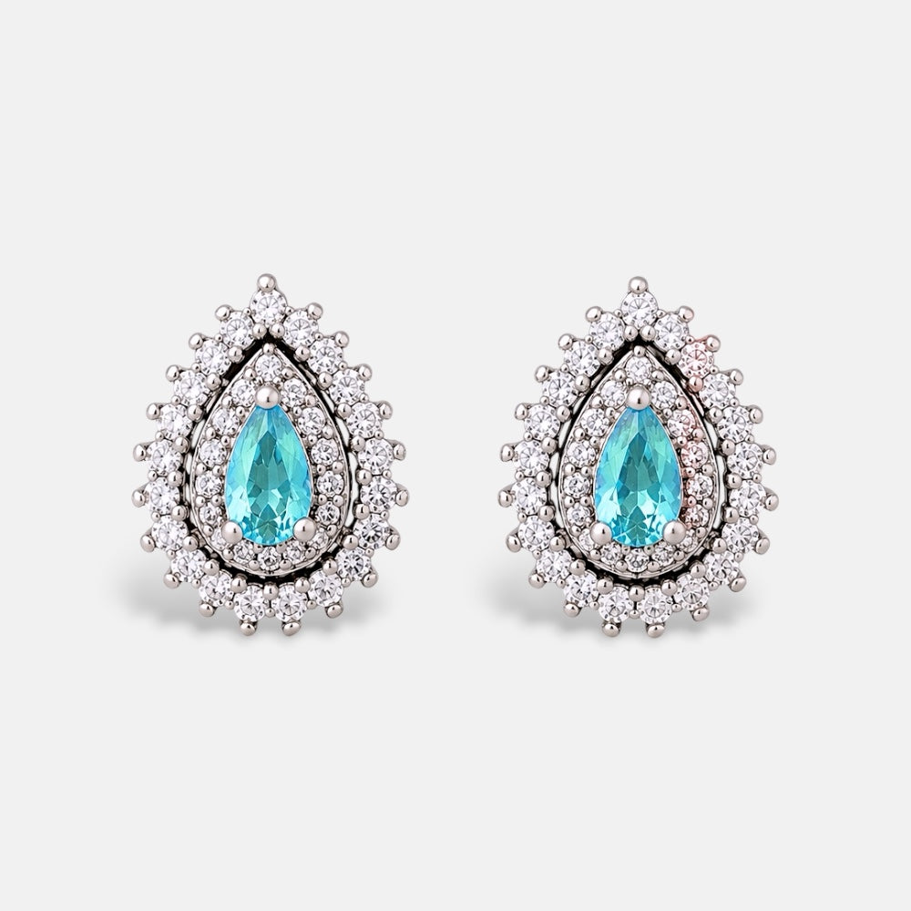 Tourmaline Zirconia Drop Earrings [Villa Valentina]
