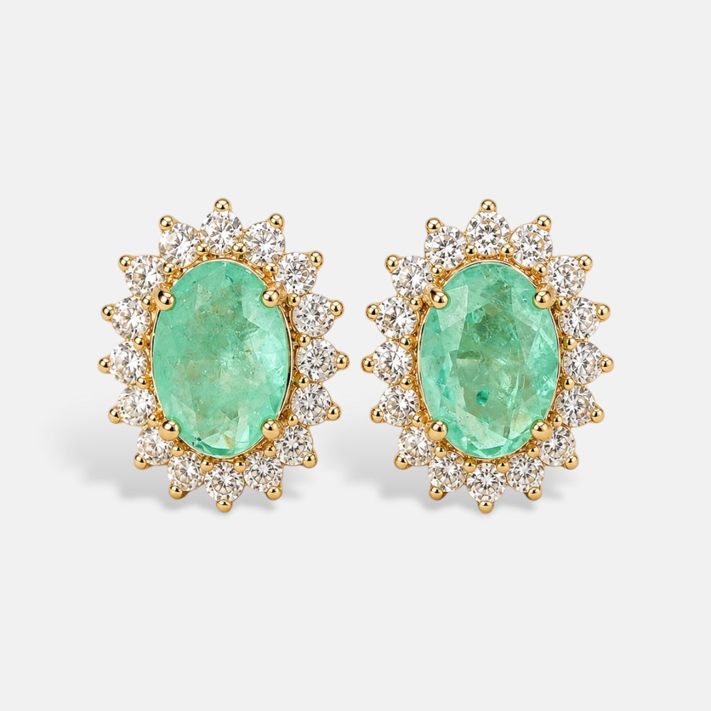 Oval Tourmaline Stud Earrings [Villa Valentina]