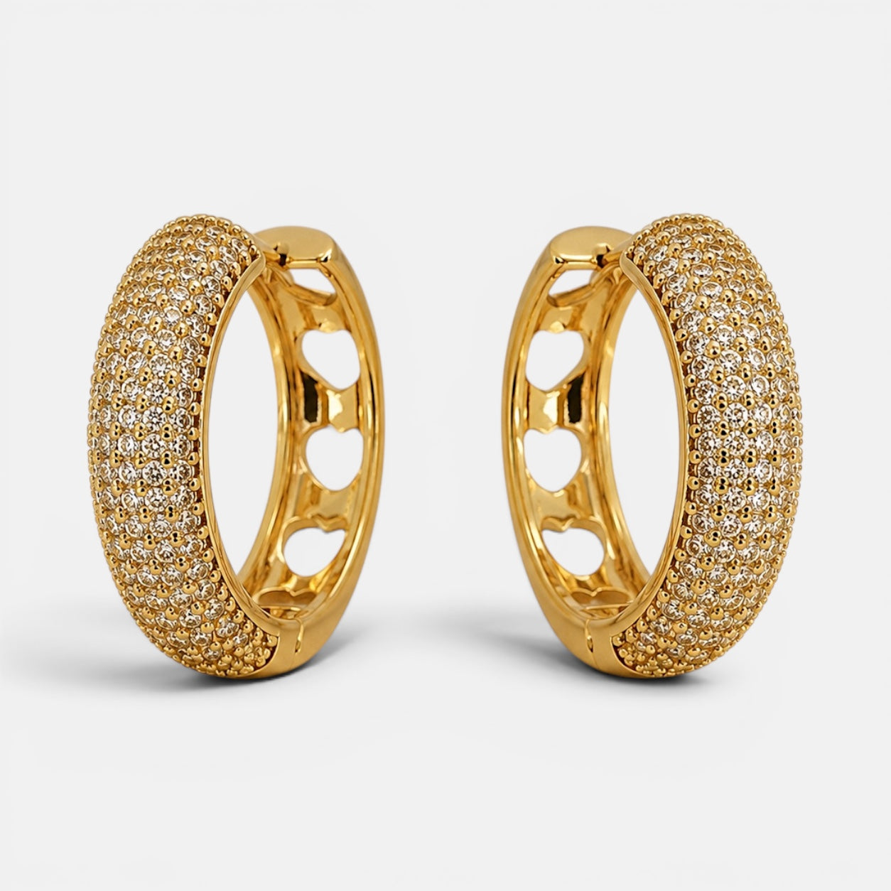 Cubic Zirconia Hoop Earrings [Villa Valentina]