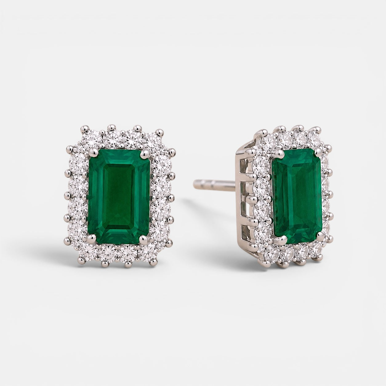 Emerald Zirconia Stud Earrings [Villa Valentina]