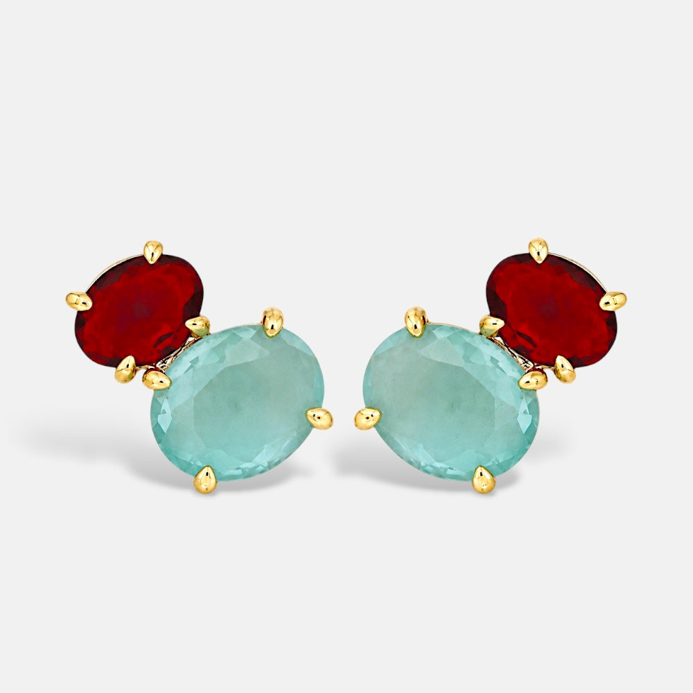 Colourful crystal Stud Earrings [Villa Valentina]