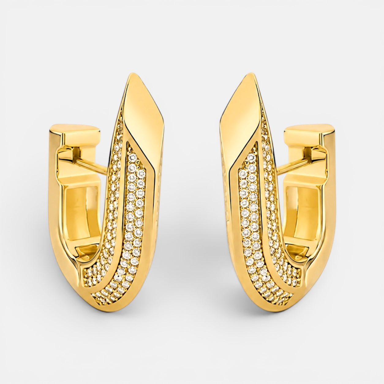 Large Hoop Zirconia Earrings [Villa Valentina]