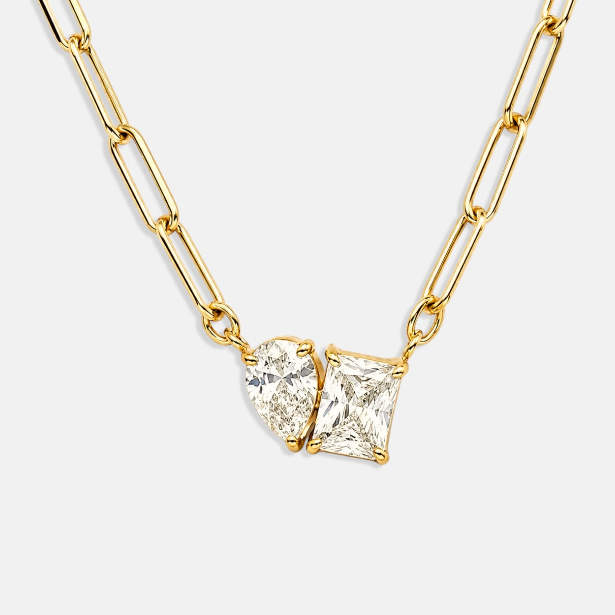 Geometric Zirconia Pendant Necklace [Villa Valentina]