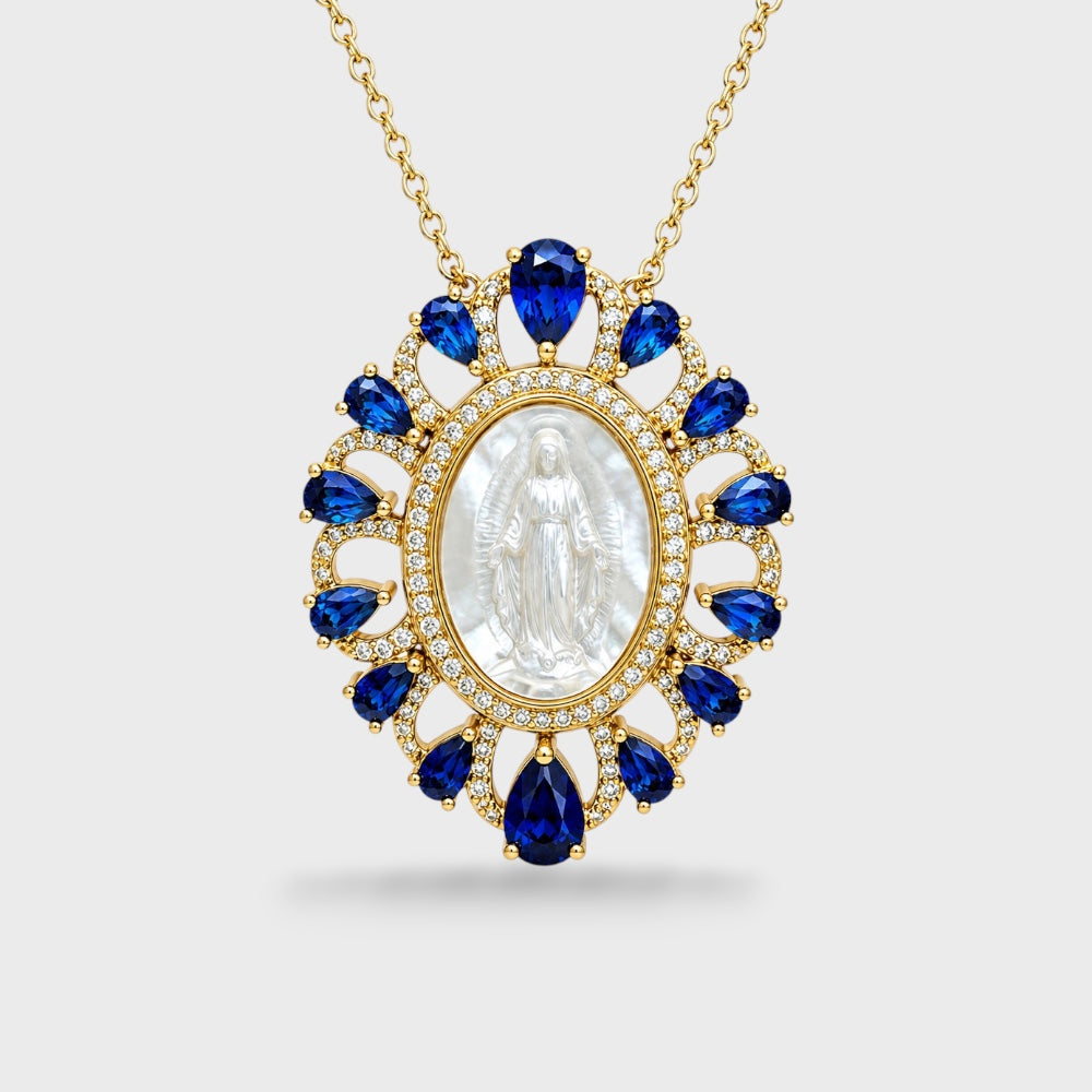 Our Lady Medal Necklace – Mother of Pearl [Villa Valentina]