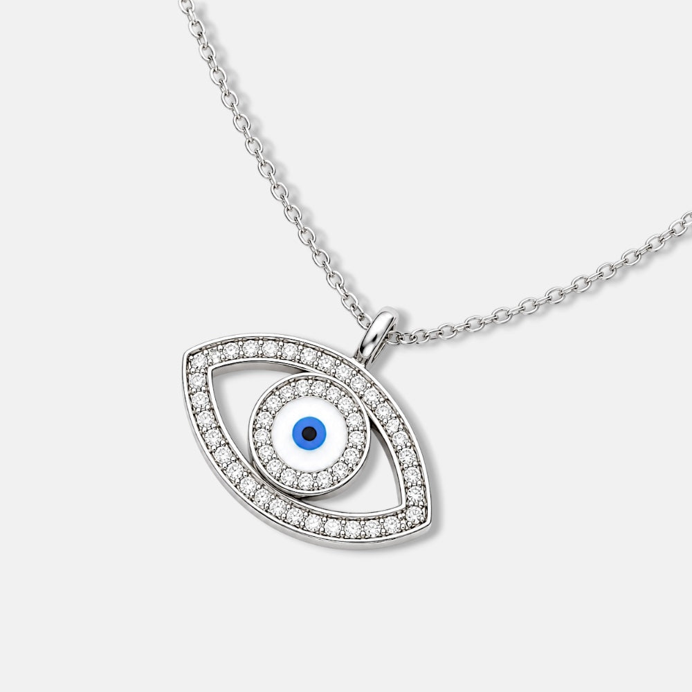 Sparkling Evil Eye Pendant Necklace [Villa Valentina]