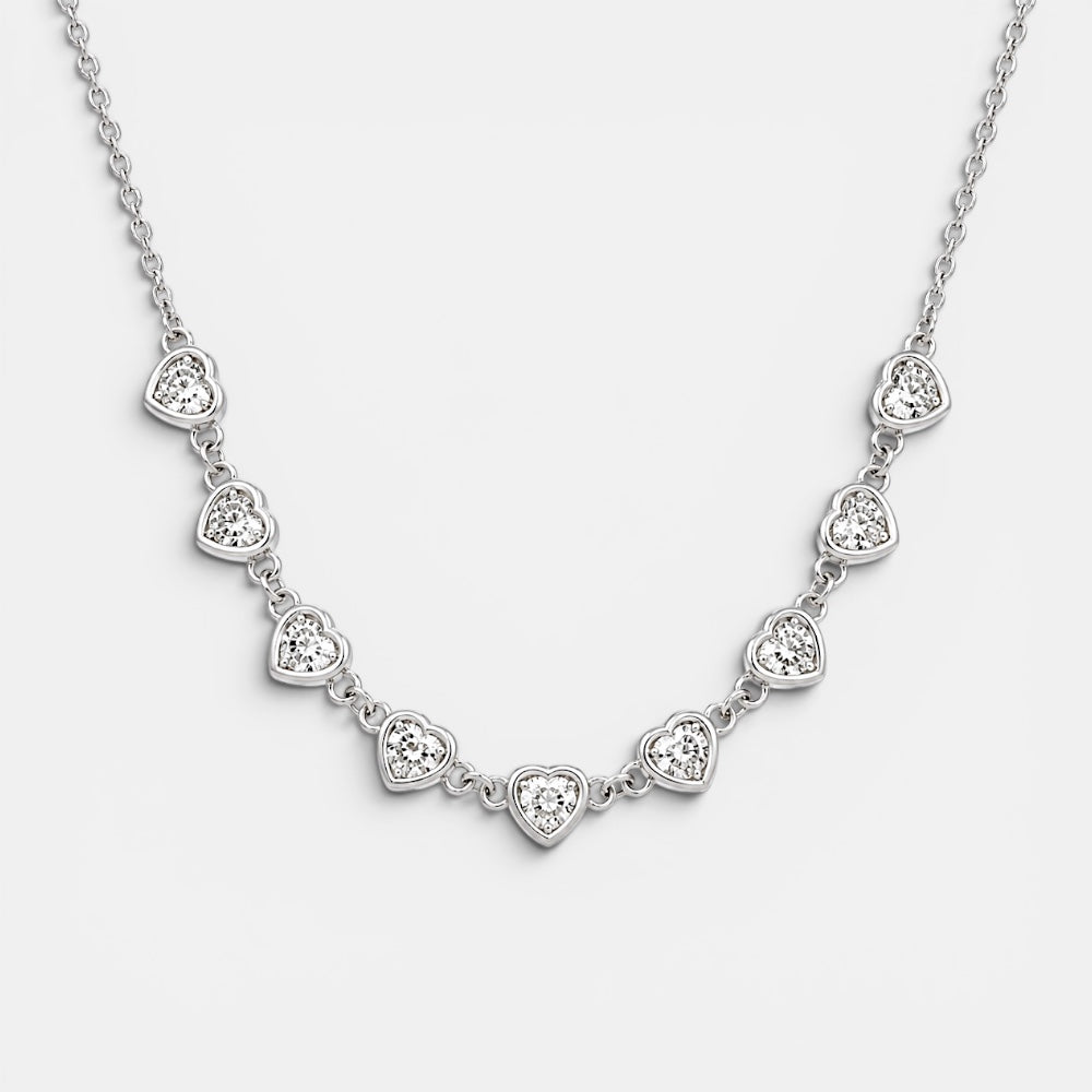 Minimalist Heart Cubic Zirconia Necklace [Villa Valentina]