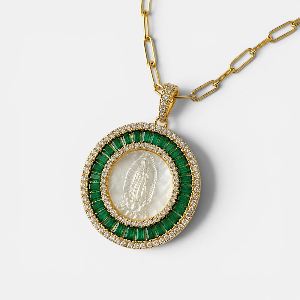 Delicate Our Lady Necklace Featuring Mother of Pearl [Villa Valentina]
