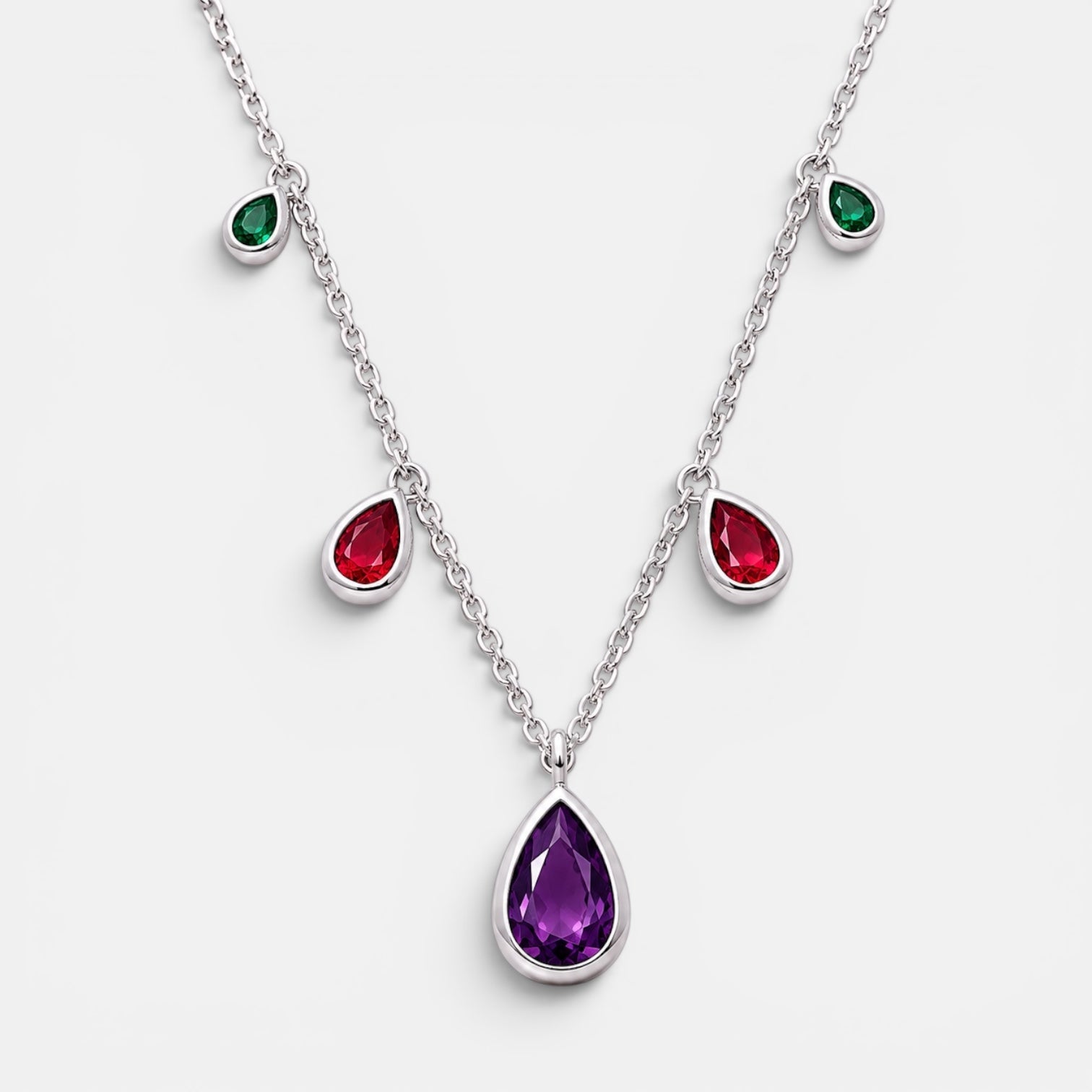 Fusion Colourful Drop Pendant Necklace [Villa Valentina]