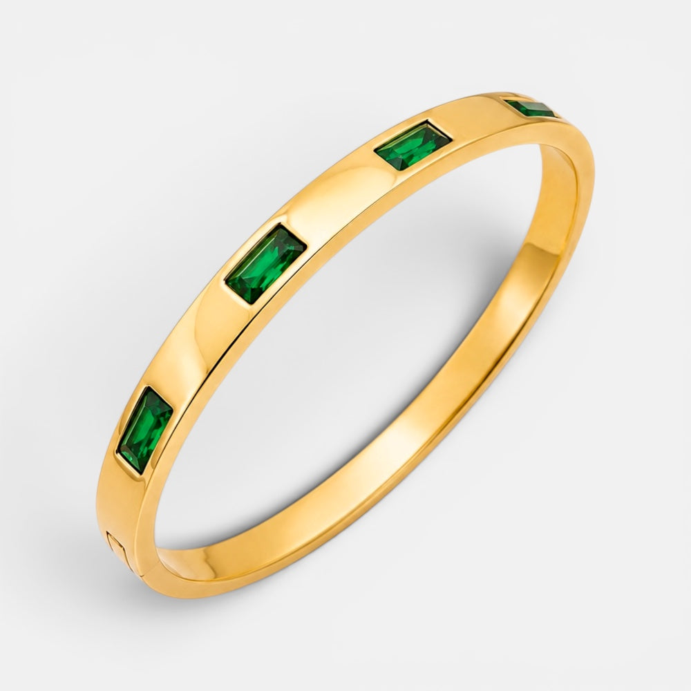 Emerald Zirconia Bangle [Villa Valentina]