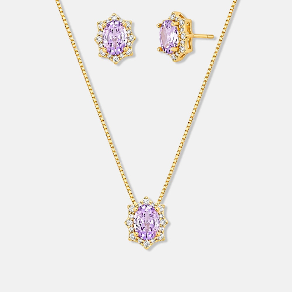 Amethyst Zirconia Jewellery Set [Villa Valentina]