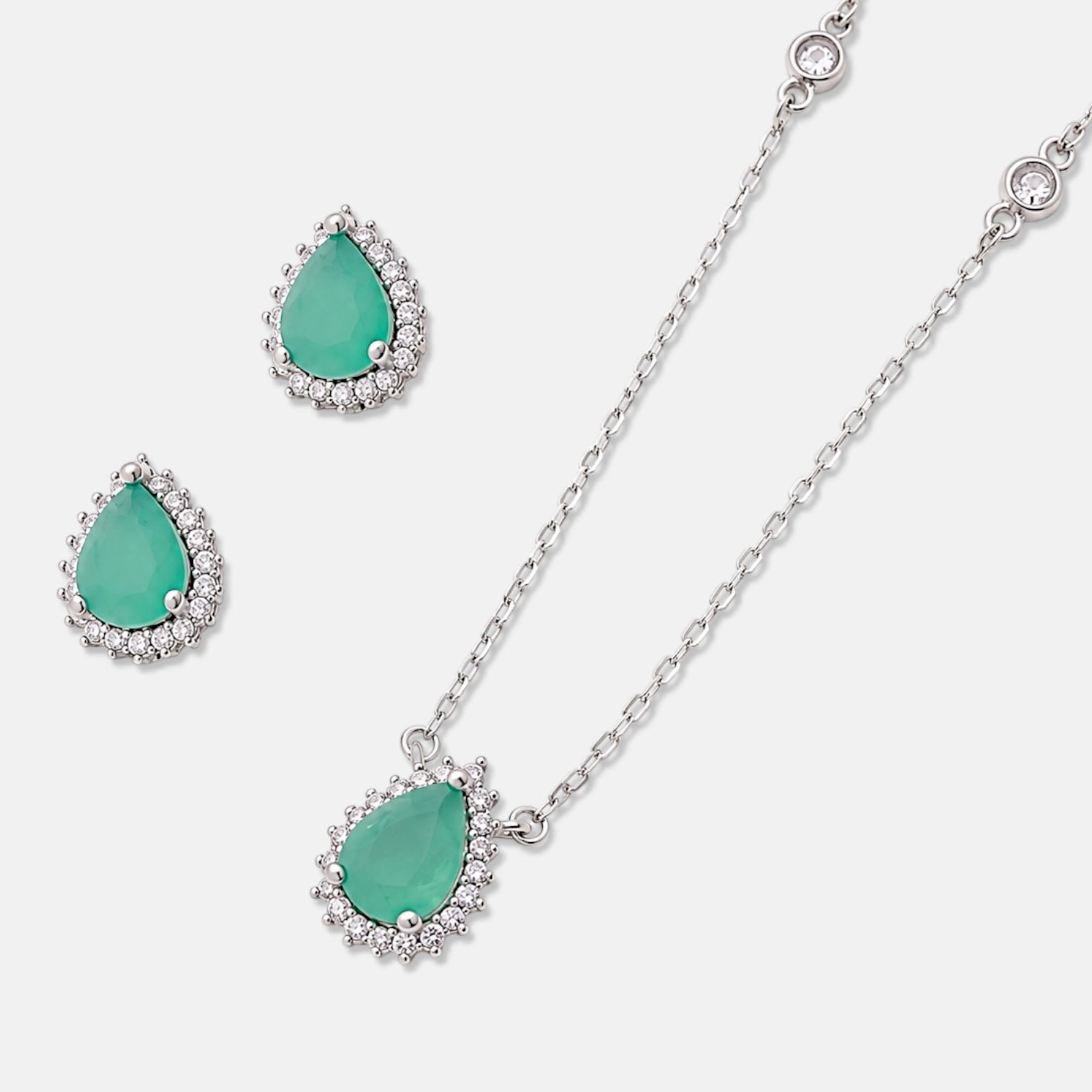 Tourmaline Zirconia Drop Jewellery Set [Villa Valentina]