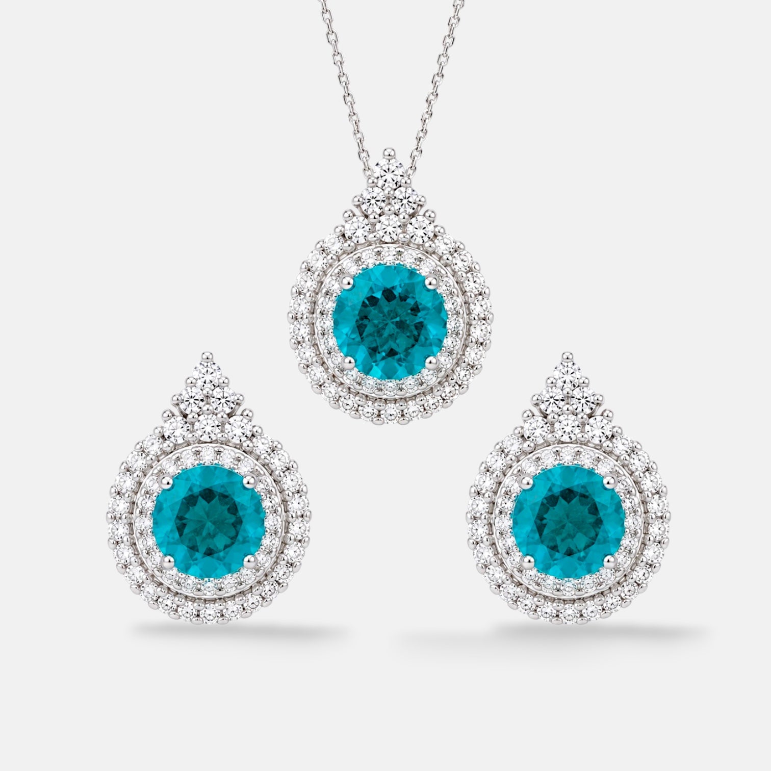 Tourmaline Zirconia Drop Jewellery Set [Villa Valentina]