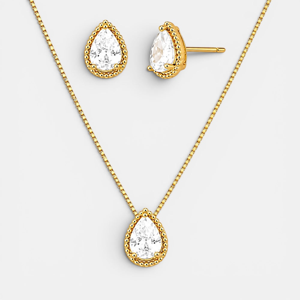 Drop Cubic Zirconia Jewellery Set [Villa Valentina]
