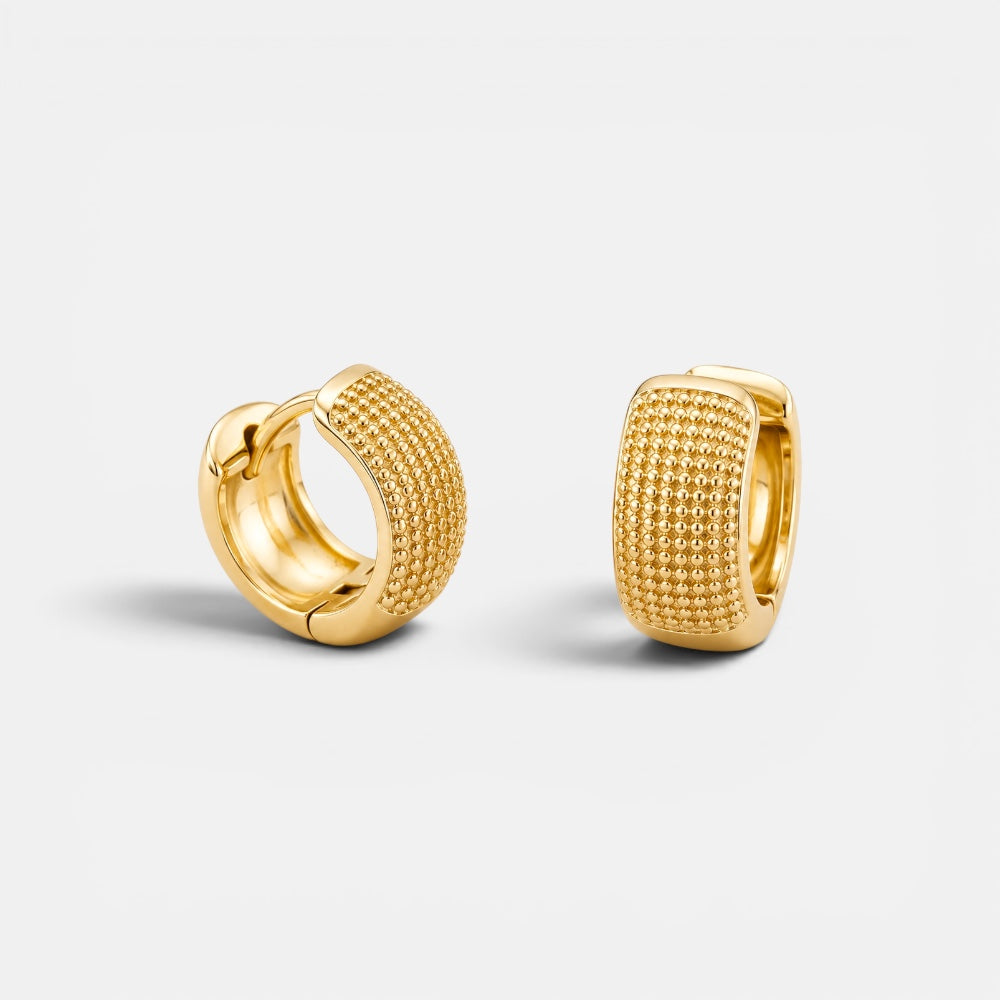 Small Textured Gold Hoop Earrings [Villa Valentina]