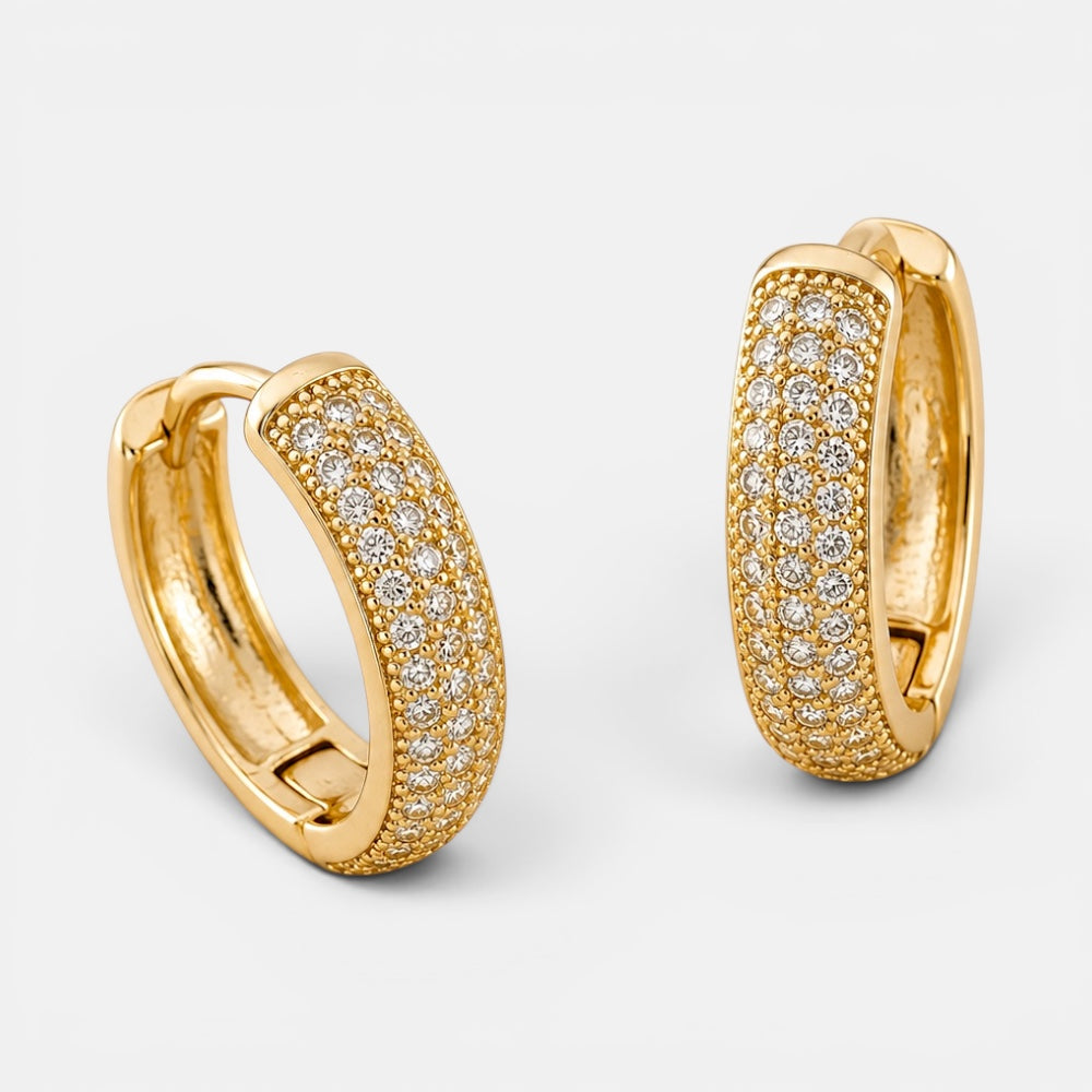 Large Zirconia Hoop Earrings [Villa Valentina]
