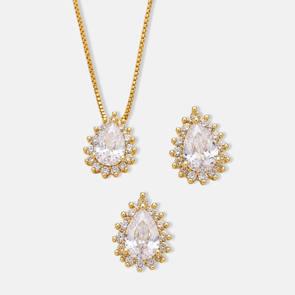 Teardrop Zirconia Jewellery Set [Villa Valentina]