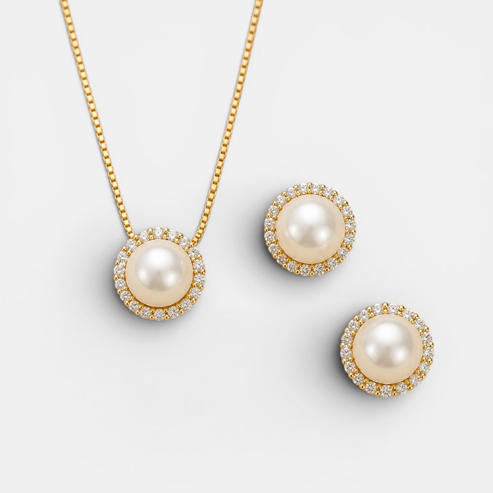 Pearl & Zirconia Jewellery Set [Villa Valentina]