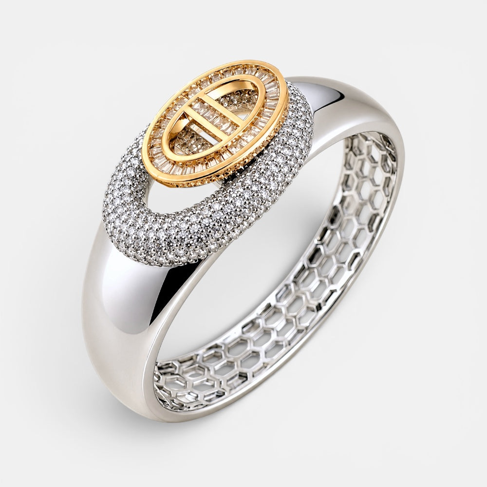 Silver Bangle with Zirconia [Villa Valentina]