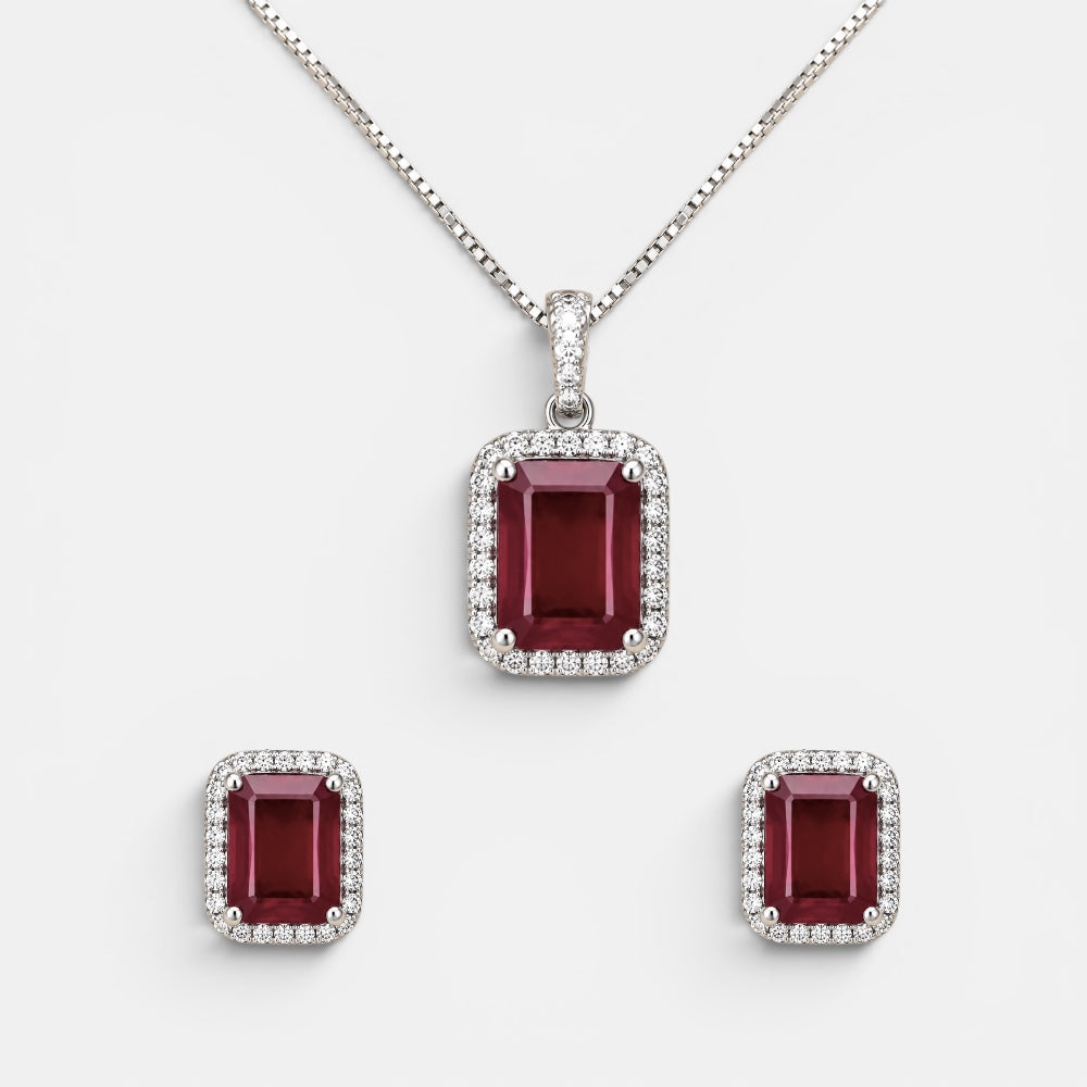 Ruby Zirconia Jewellery Set [Villa Valentina]