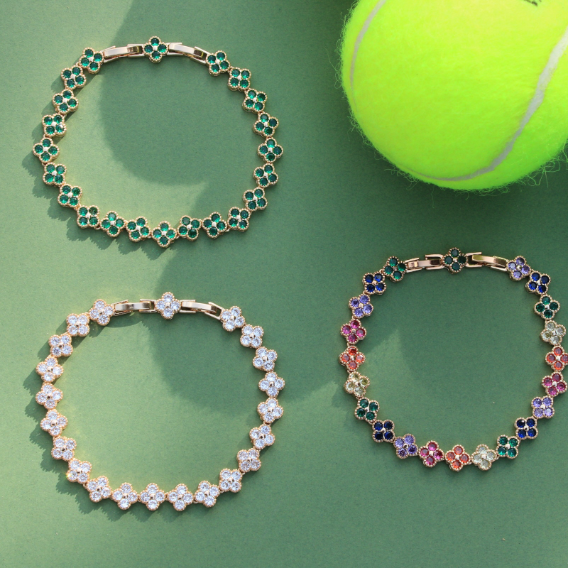 Zirconia Flower Tennis Bracelet [Villa Valentina]