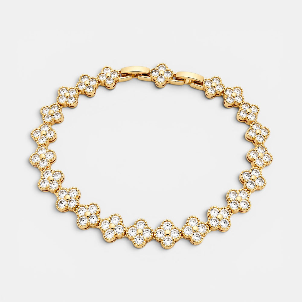 Zirconia Flower Tennis Bracelet [Villa Valentina]