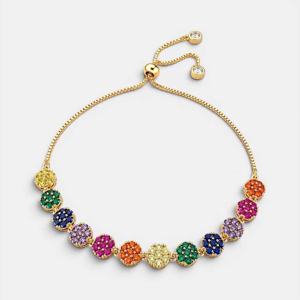 Colourful Flower Tennis Bracelet [Villa Valentina]