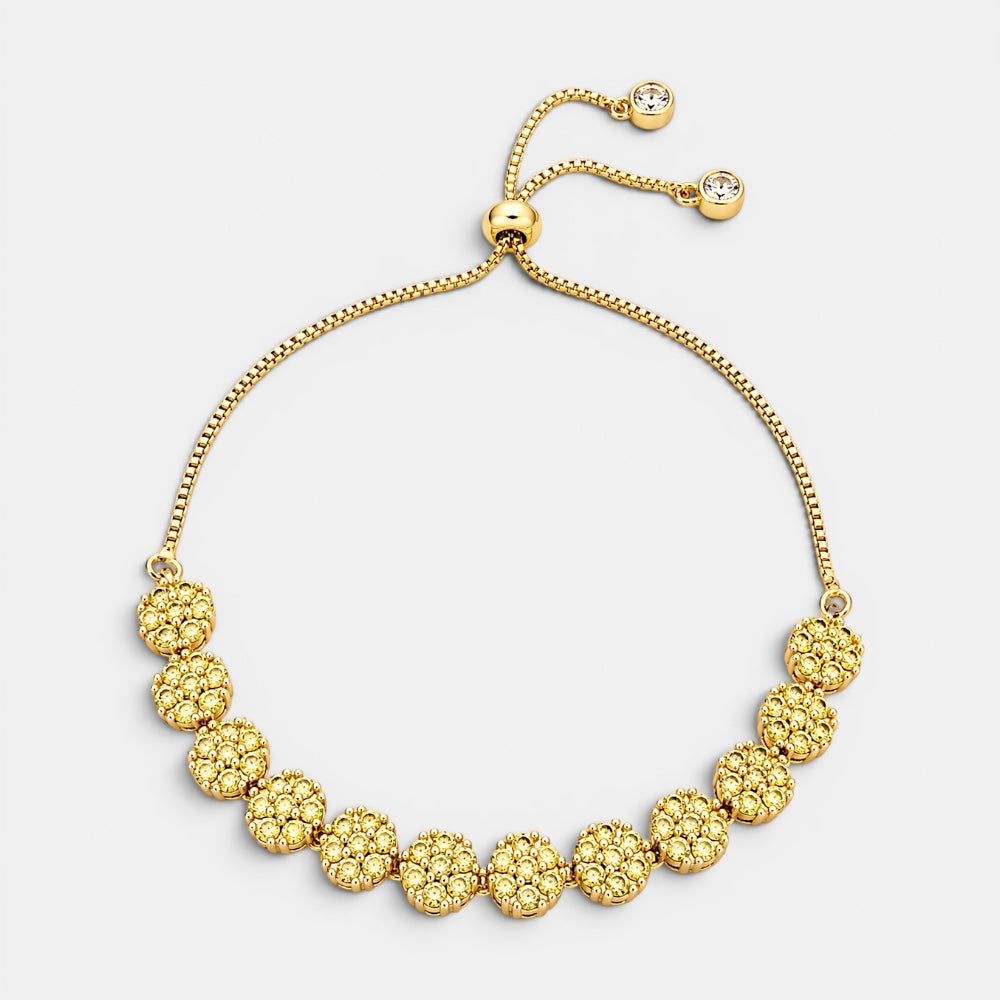 Citrine Flower Tennis Bracelet [Villa Valentina]