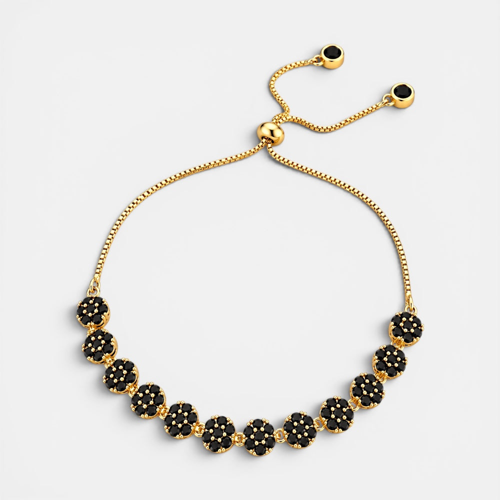 Black zirconia Flower Tennis Bracelet [Villa Valentina]