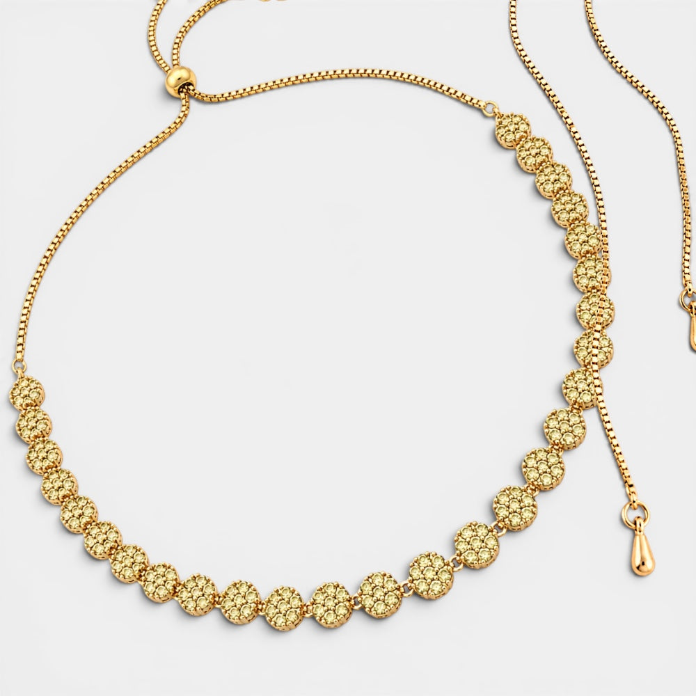 Citrine Flower Adjustable Necklace [Villa Valentina]