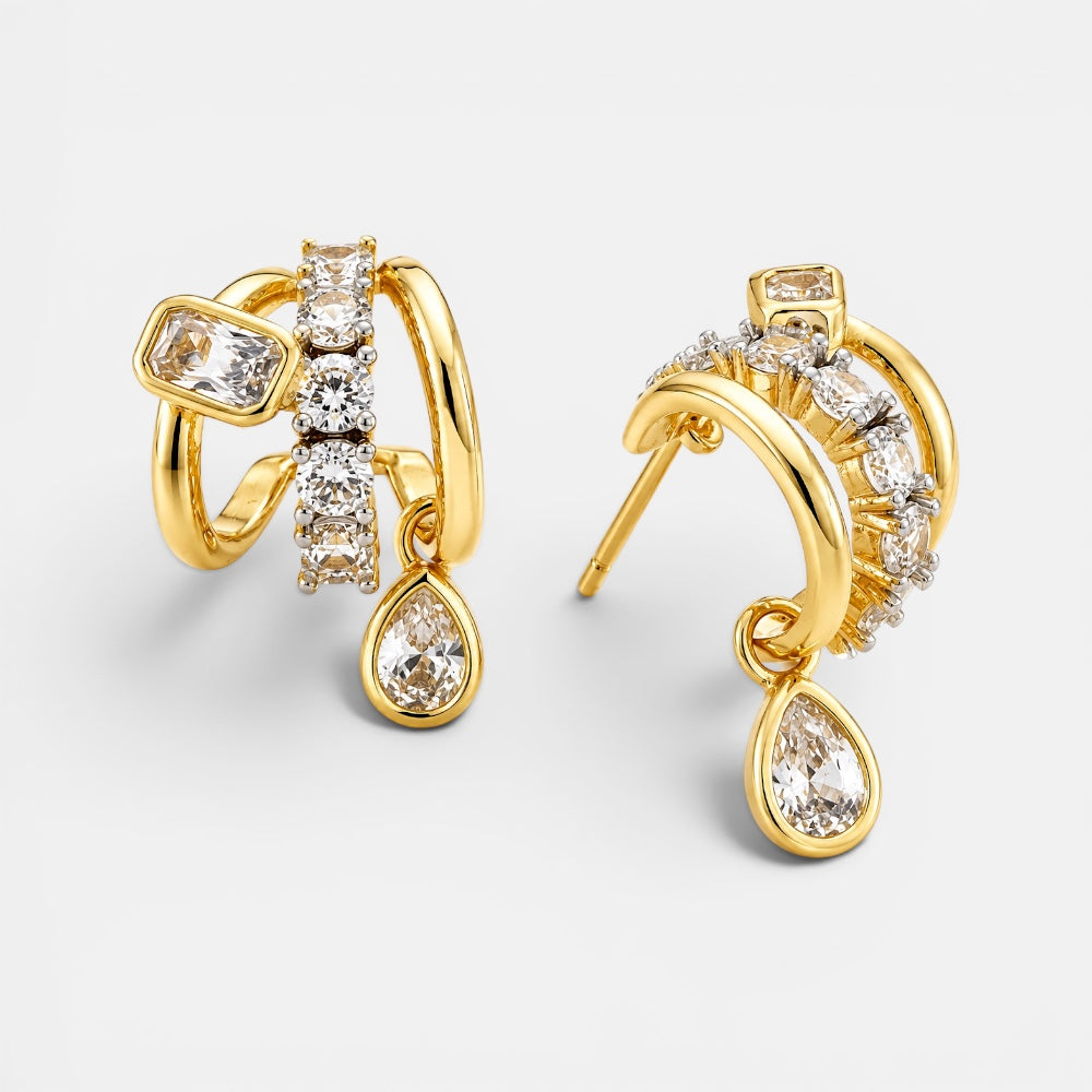 Geometric Gold Earrings [Villa Valentina]