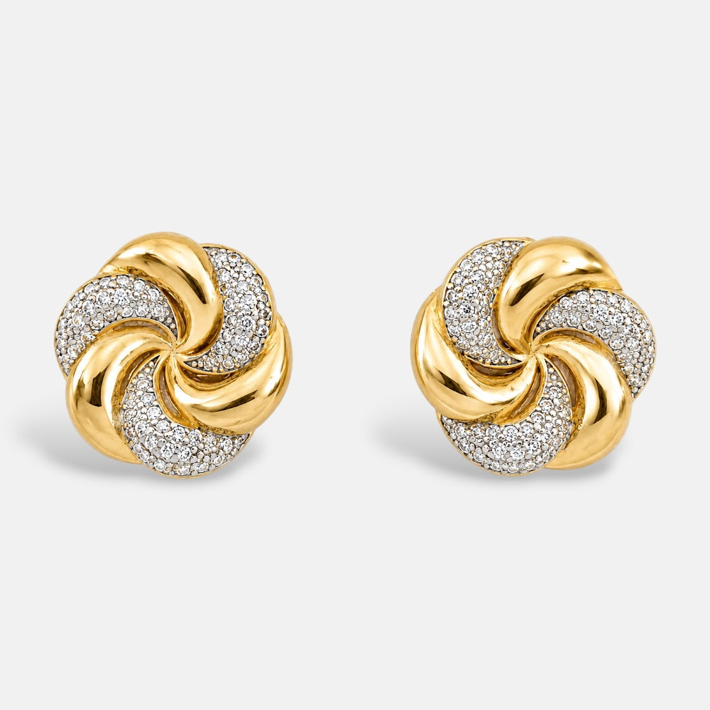 Round zirconia earrings [Villa Valentina]
